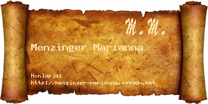 Menzinger Marianna névjegykártya